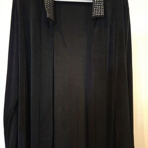 Picadilly Stretch Studded Collar and Sleeves Tunic Cardigan Sz Large